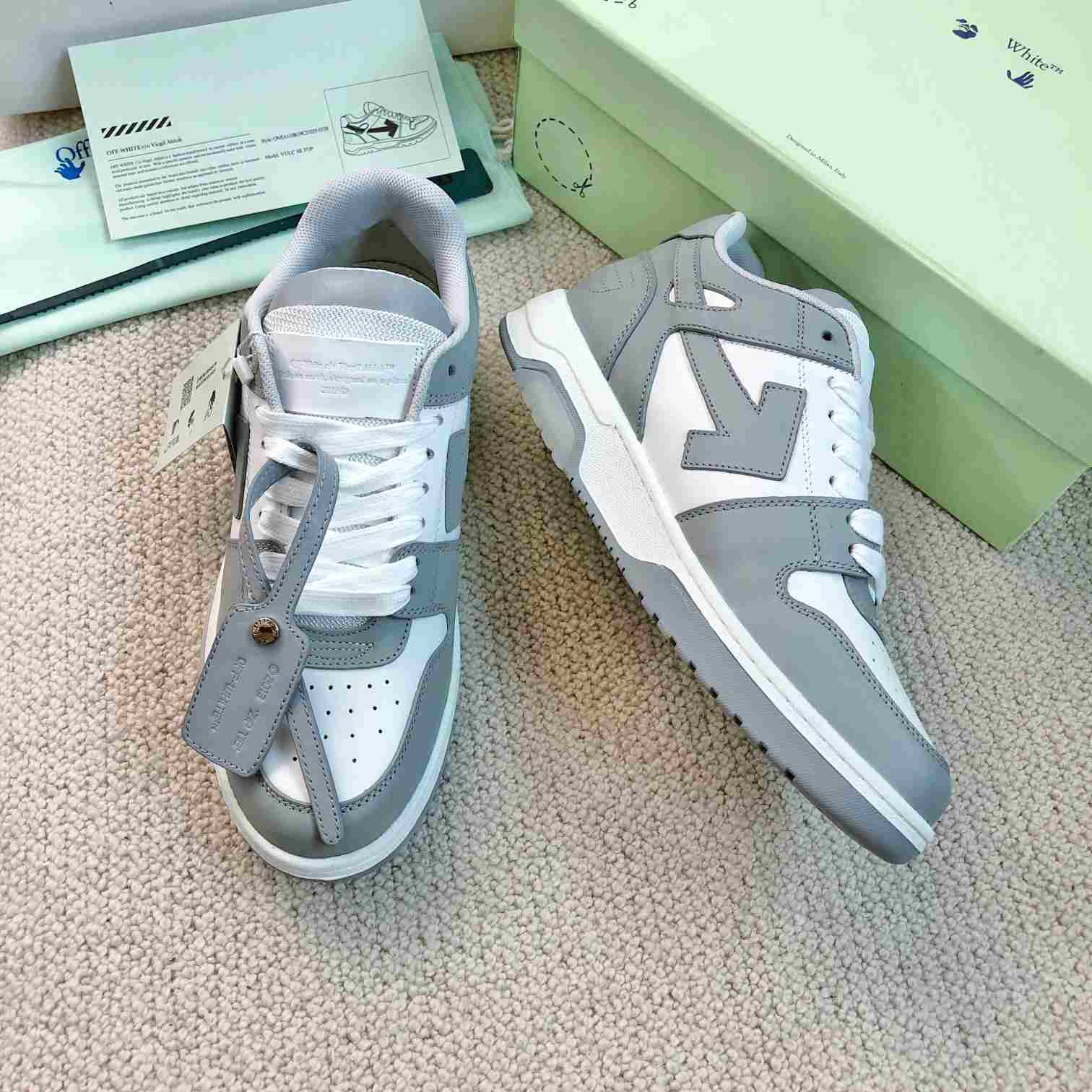 Off White Out Of Office Leather Sneakers - FashionPlug
