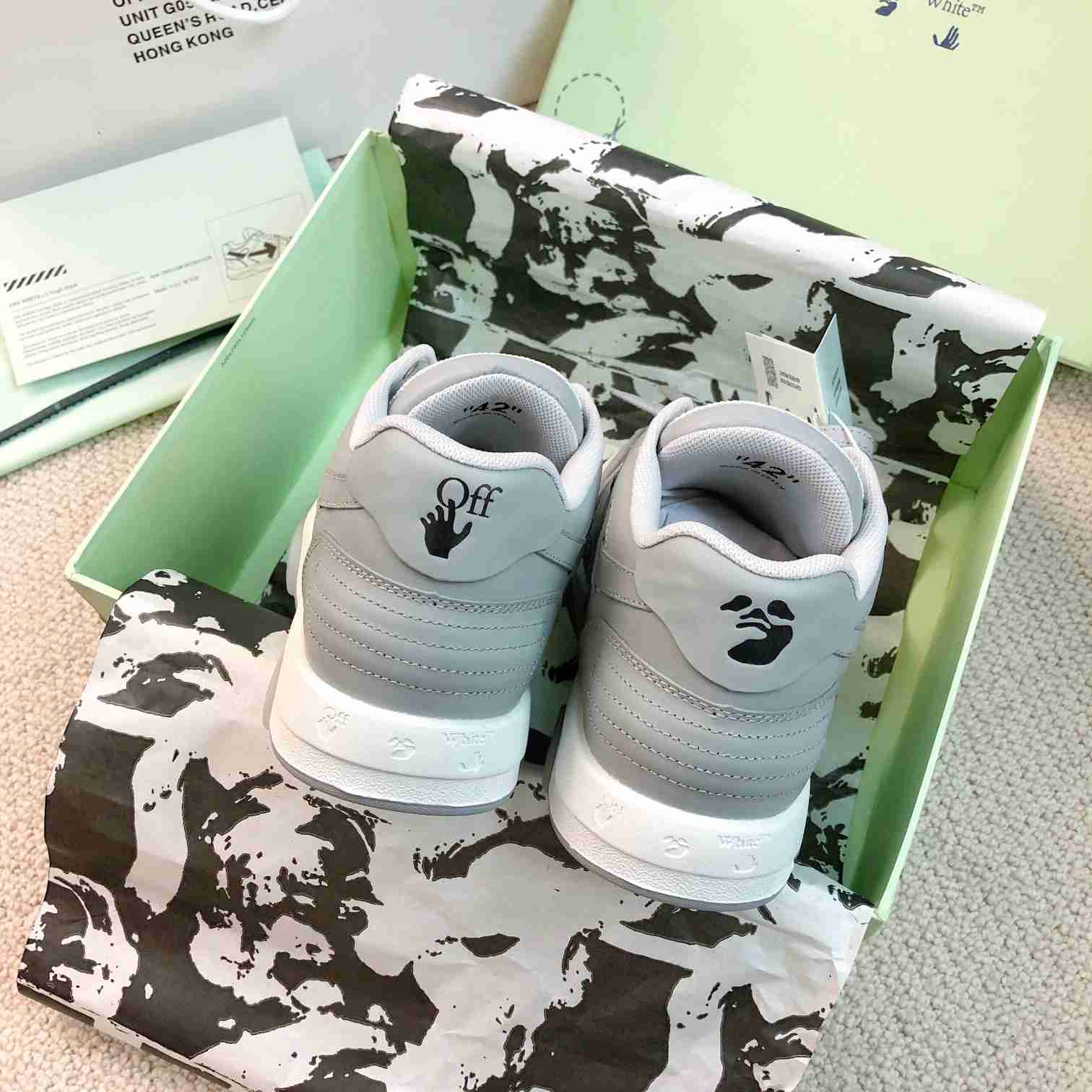 Off White Out Of Office Leather Sneakers - FashionPlug