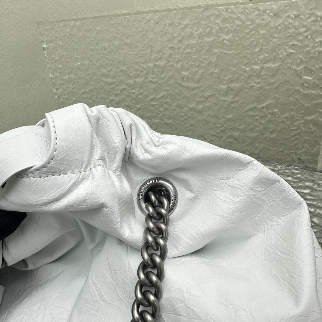 Balenciaga Crush Small Tote Bag In White(27X10X32CM) - FashionPlug