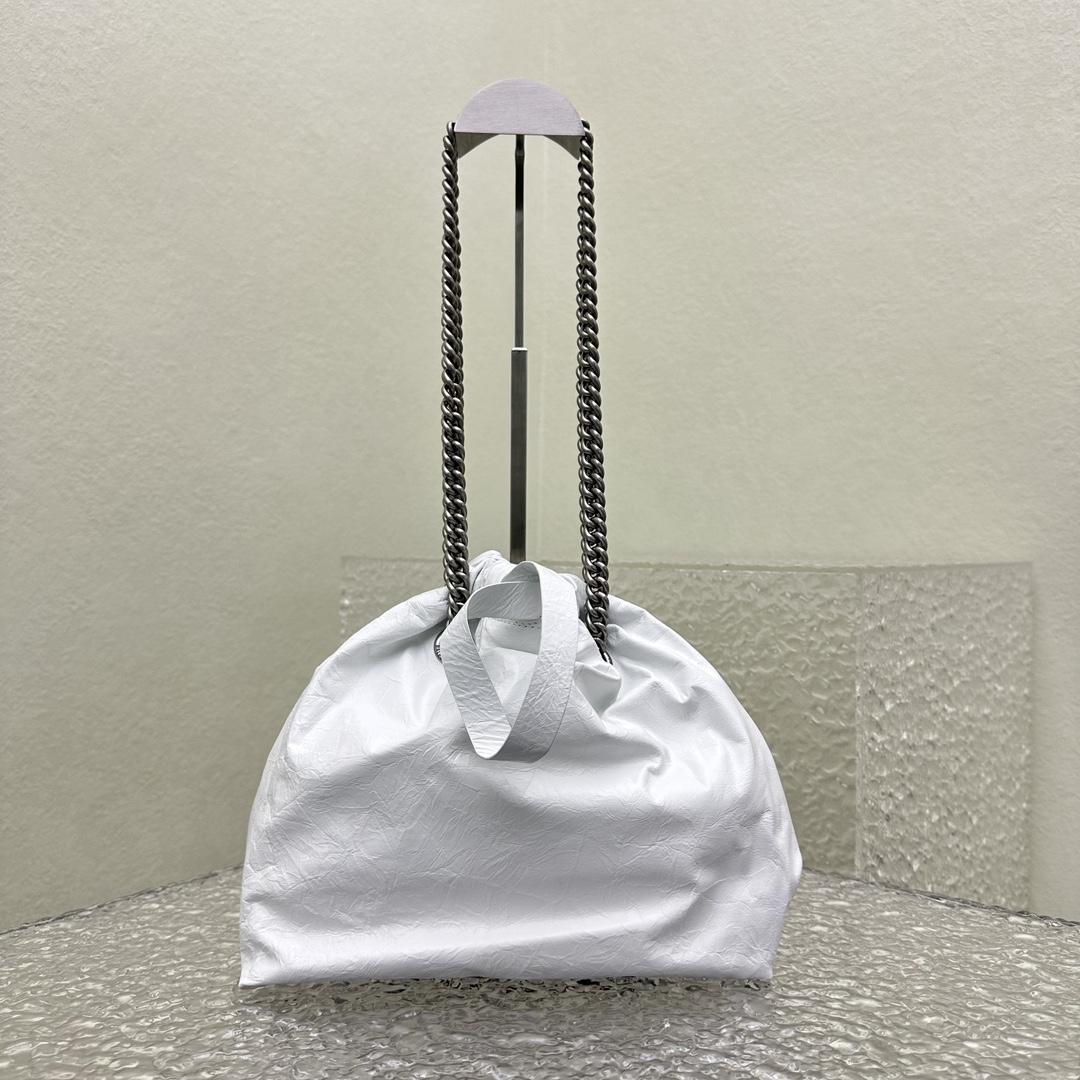 Balenciaga Crush Small Tote Bag In White(27X10X32CM) - FashionPlug