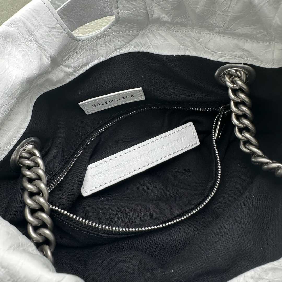 Balenciaga Crush Small Tote Bag In White(27X10X32CM) - FashionPlug