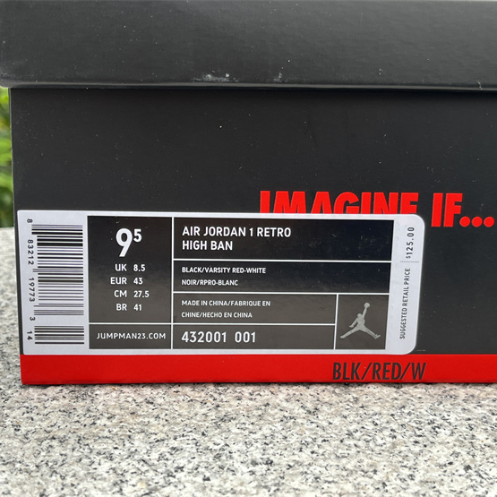 Air Jordan 1 “Banned” Sneaker      432001-001  - FashionPlug