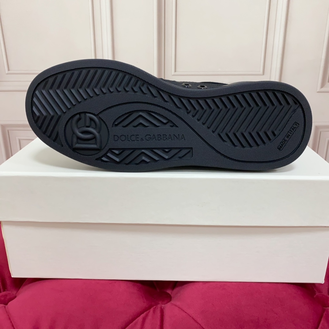 Dolce & Gabbana Mixed-material New Roma Sneakers - FashionPlug