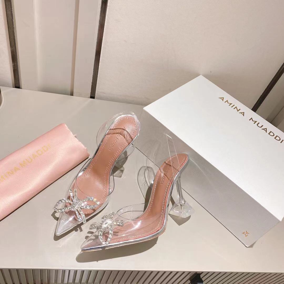 Amina Muaddi Rosie Slingback Pumps - FashionPlug