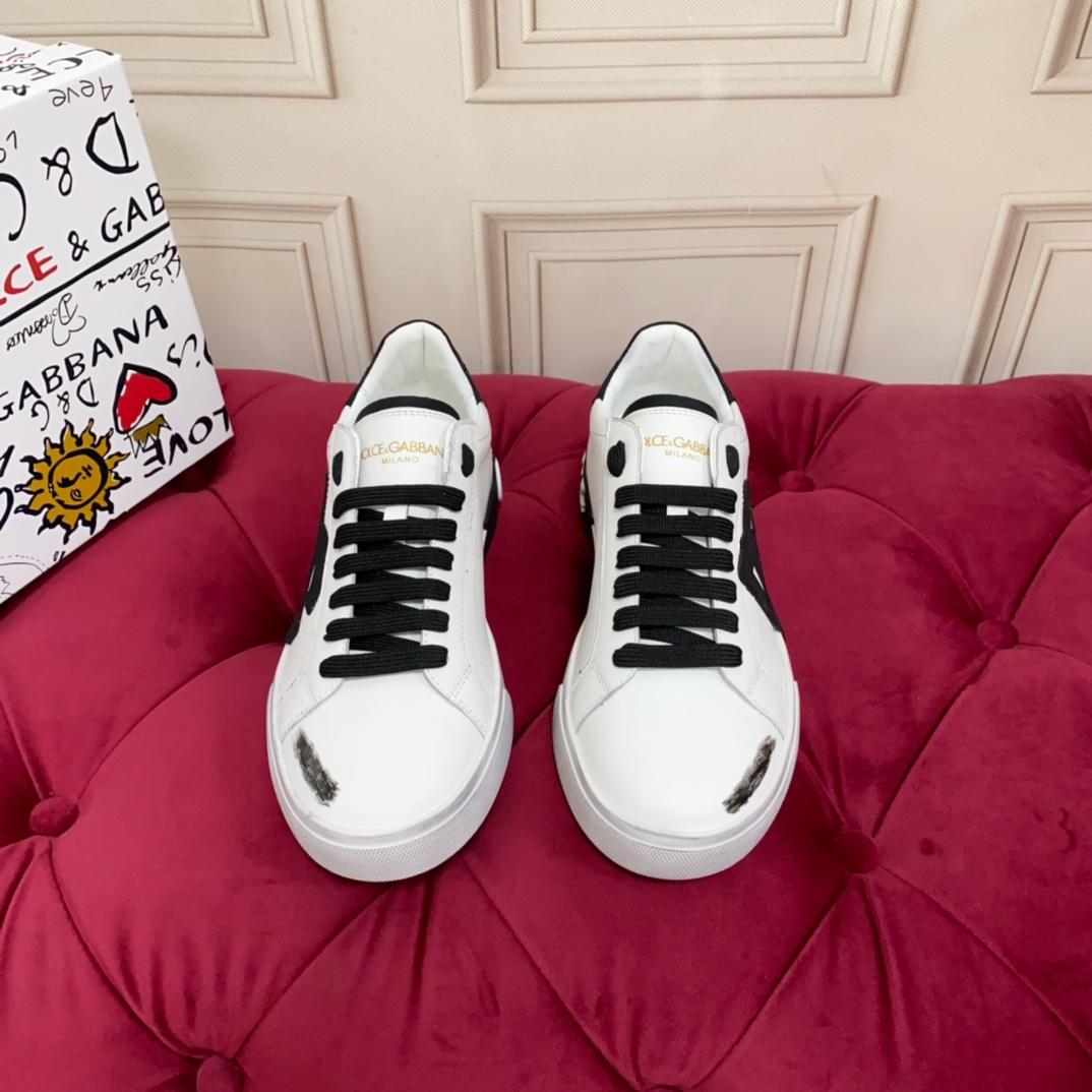 Dolce & Gabbana Portofino Vintage Calfskin Sneakers - FashionPlug
