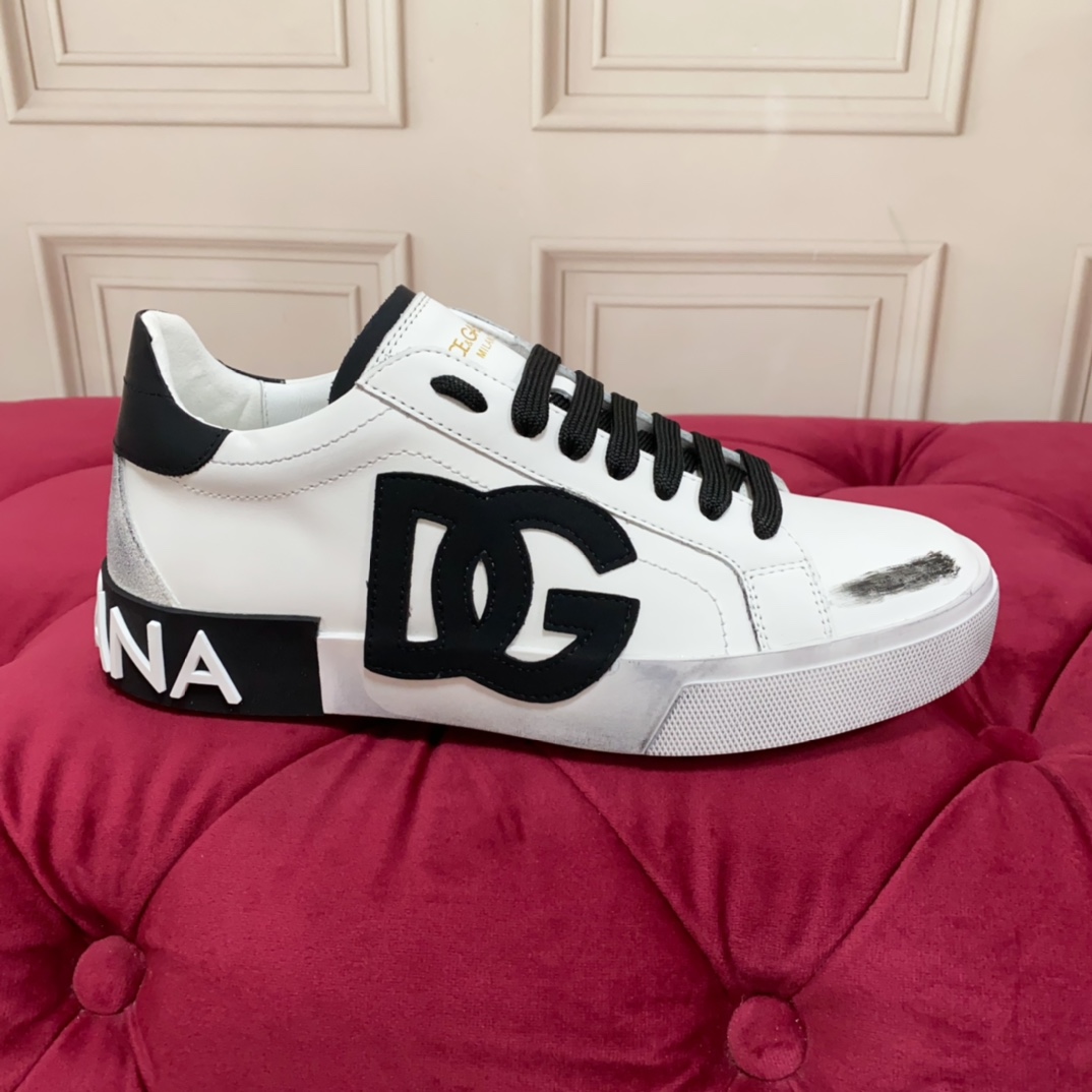 Dolce & Gabbana Portofino Vintage Calfskin Sneakers - FashionPlug