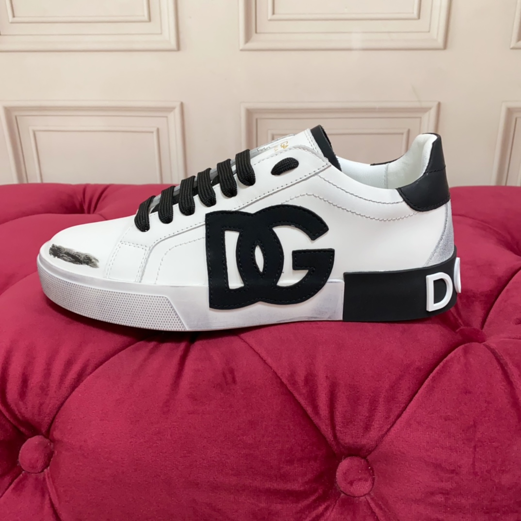 Dolce & Gabbana Portofino Vintage Calfskin Sneakers - FashionPlug