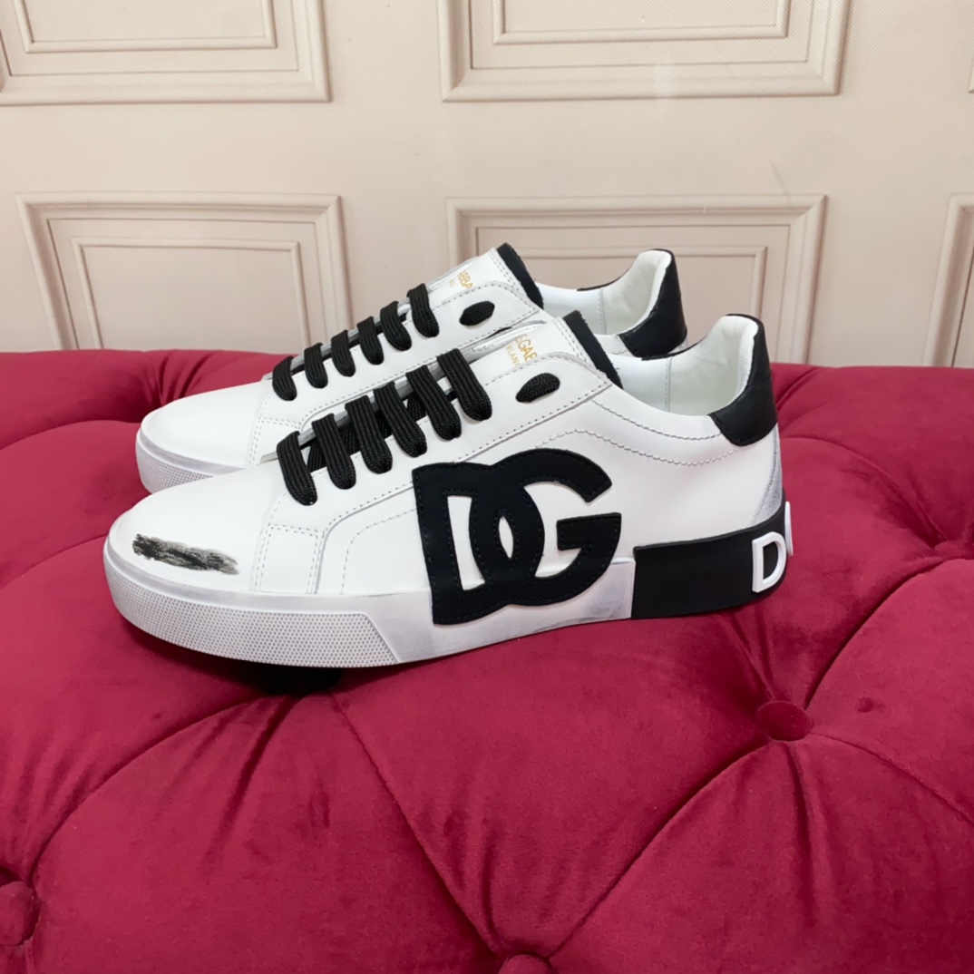 Dolce & Gabbana Portofino Vintage Calfskin Sneakers - FashionPlug