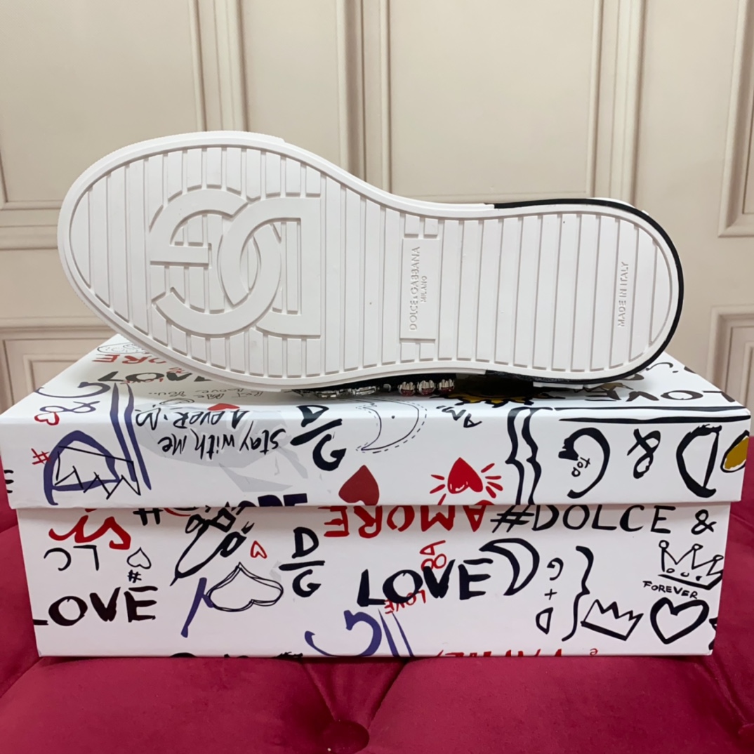 Dolce & Gabbana Calfskin Portofino Sneakers - FashionPlug