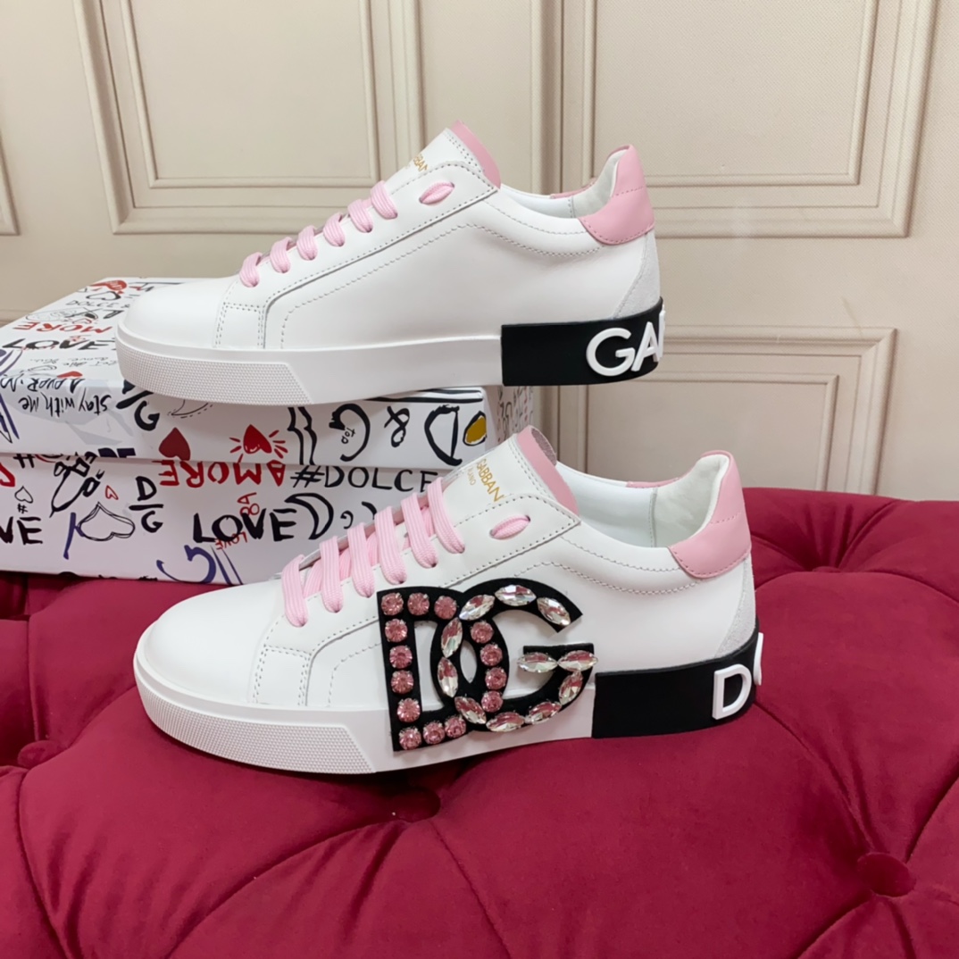Dolce & Gabbana Calfskin Portofino Sneakers - FashionPlug