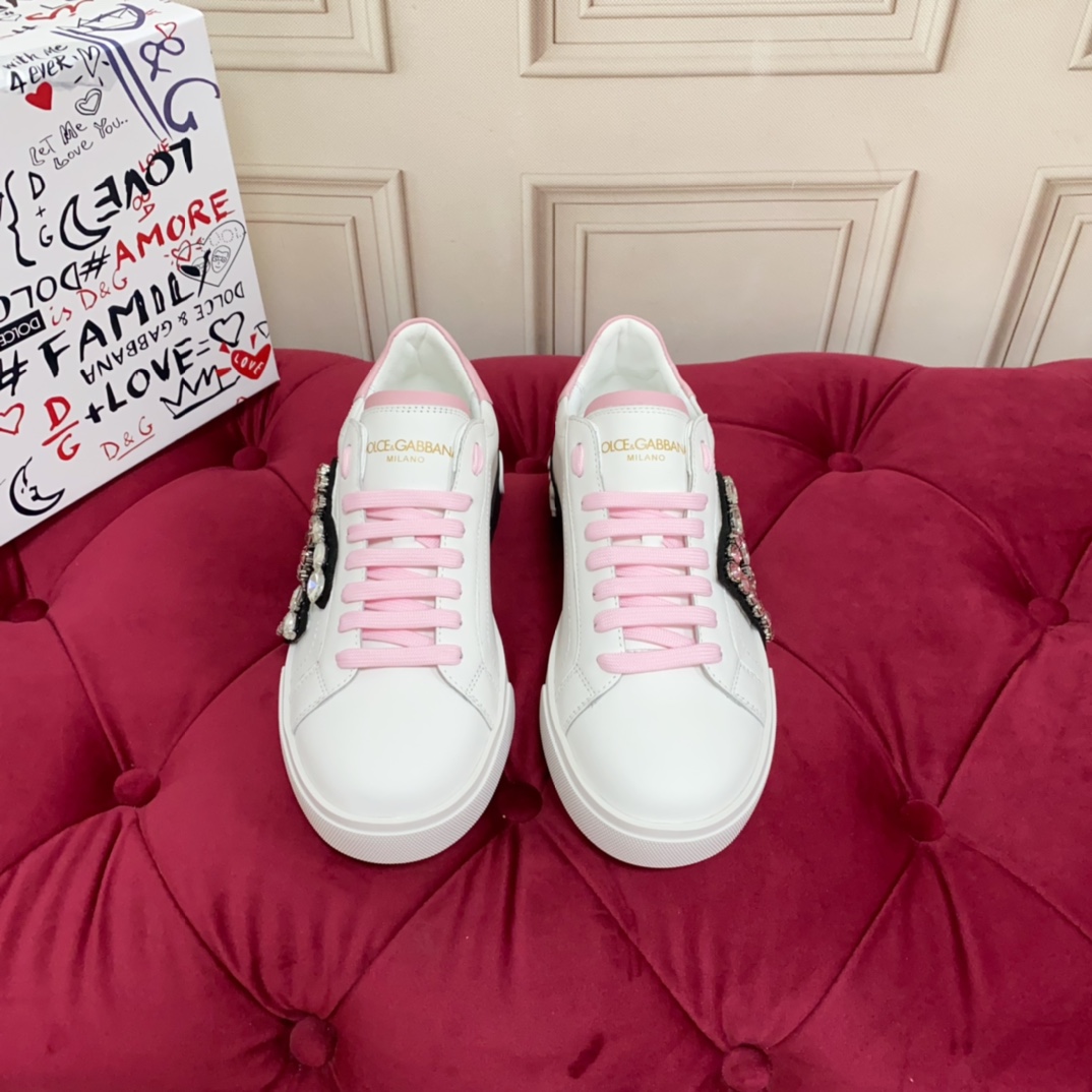 Dolce & Gabbana Calfskin Portofino Sneakers - FashionPlug