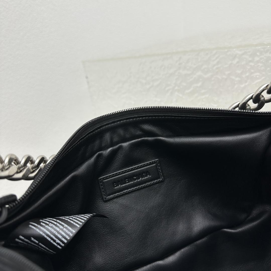Balenciaga Raver Medium Bag With Chain In Black - FashionPlug