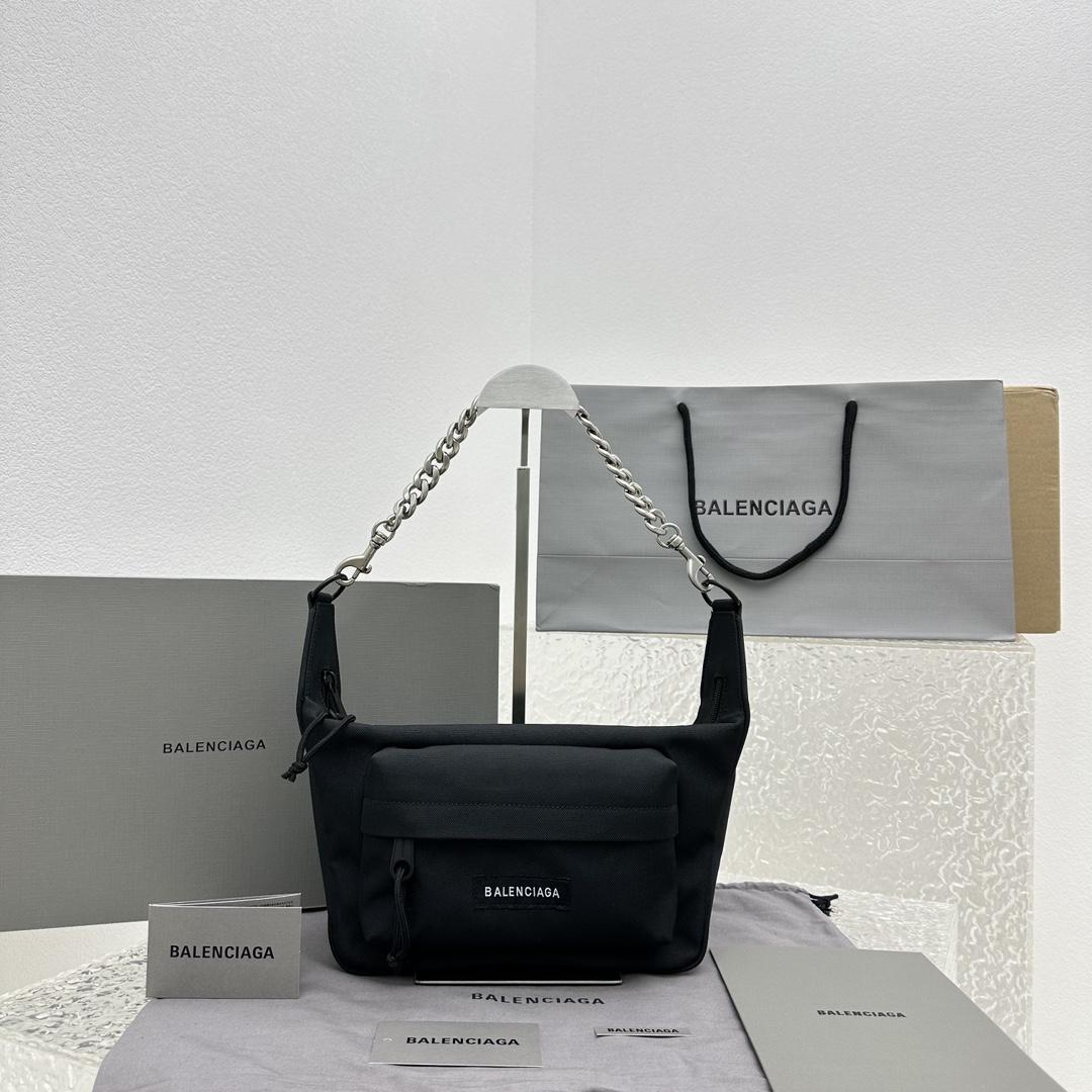 Balenciaga Raver Medium Bag With Chain In Black - FashionPlug