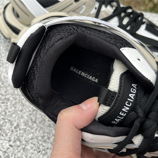 Balenciaga Track Sneaker In Beige And Black Mesh And Nylon - FashionPlug