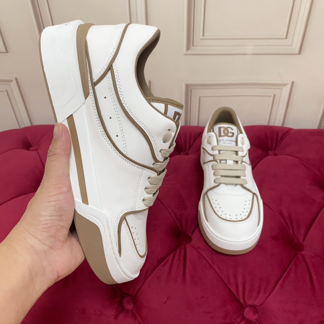Dolce & Gabbana White New Roma Sneakers - FashionPlug