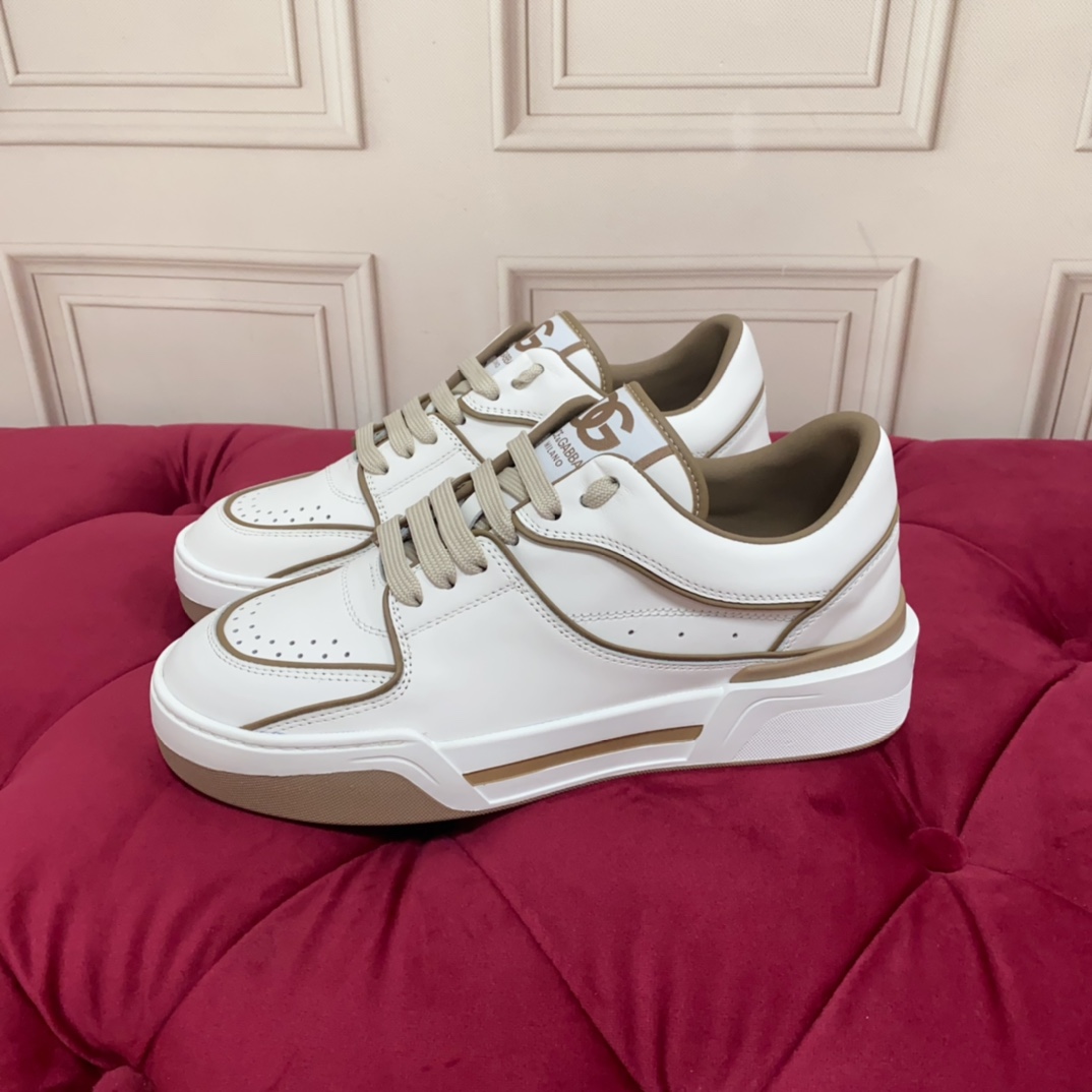 Dolce & Gabbana White New Roma Sneakers - FashionPlug