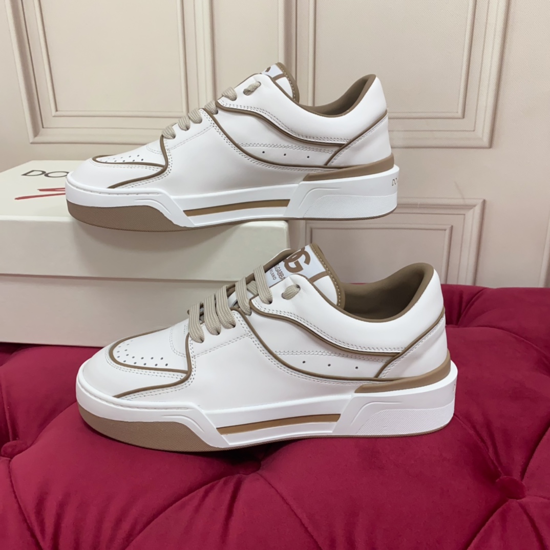 Dolce & Gabbana White New Roma Sneakers - FashionPlug