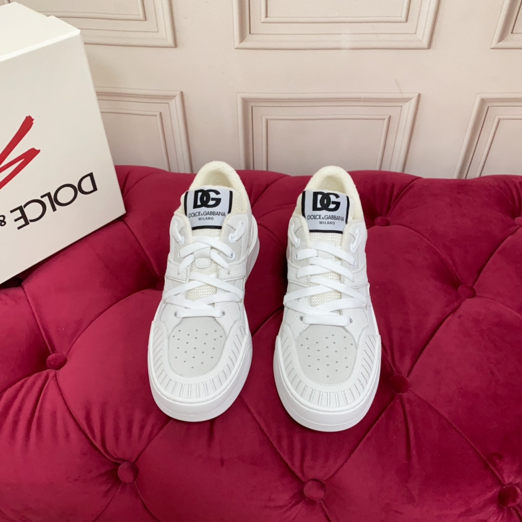 Dolce & Gabbana Mixed-material New Roma Sneakers - FashionPlug