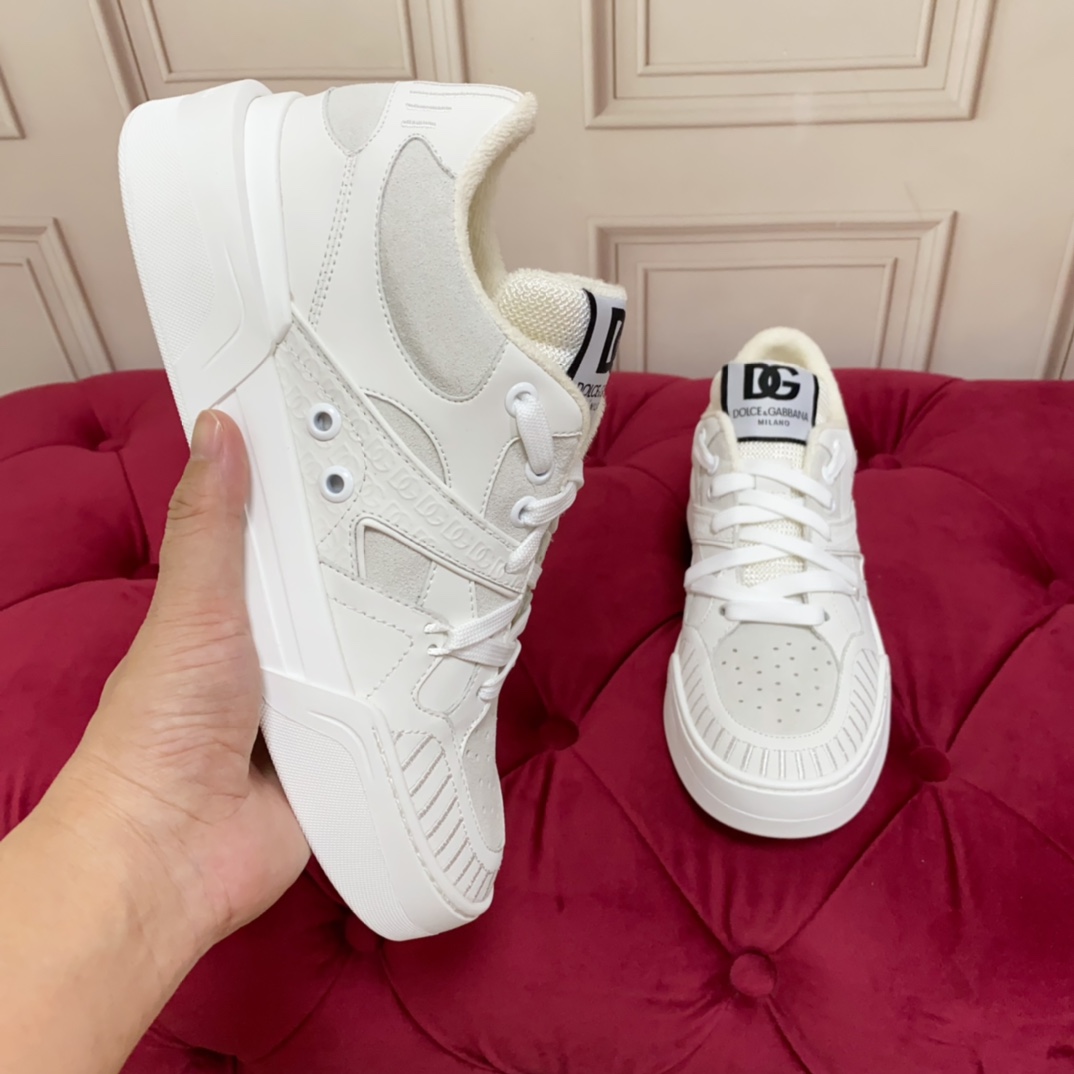 Dolce & Gabbana Mixed-material New Roma Sneakers - FashionPlug