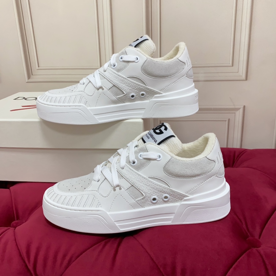 Dolce & Gabbana Mixed-material New Roma Sneakers - FashionPlug
