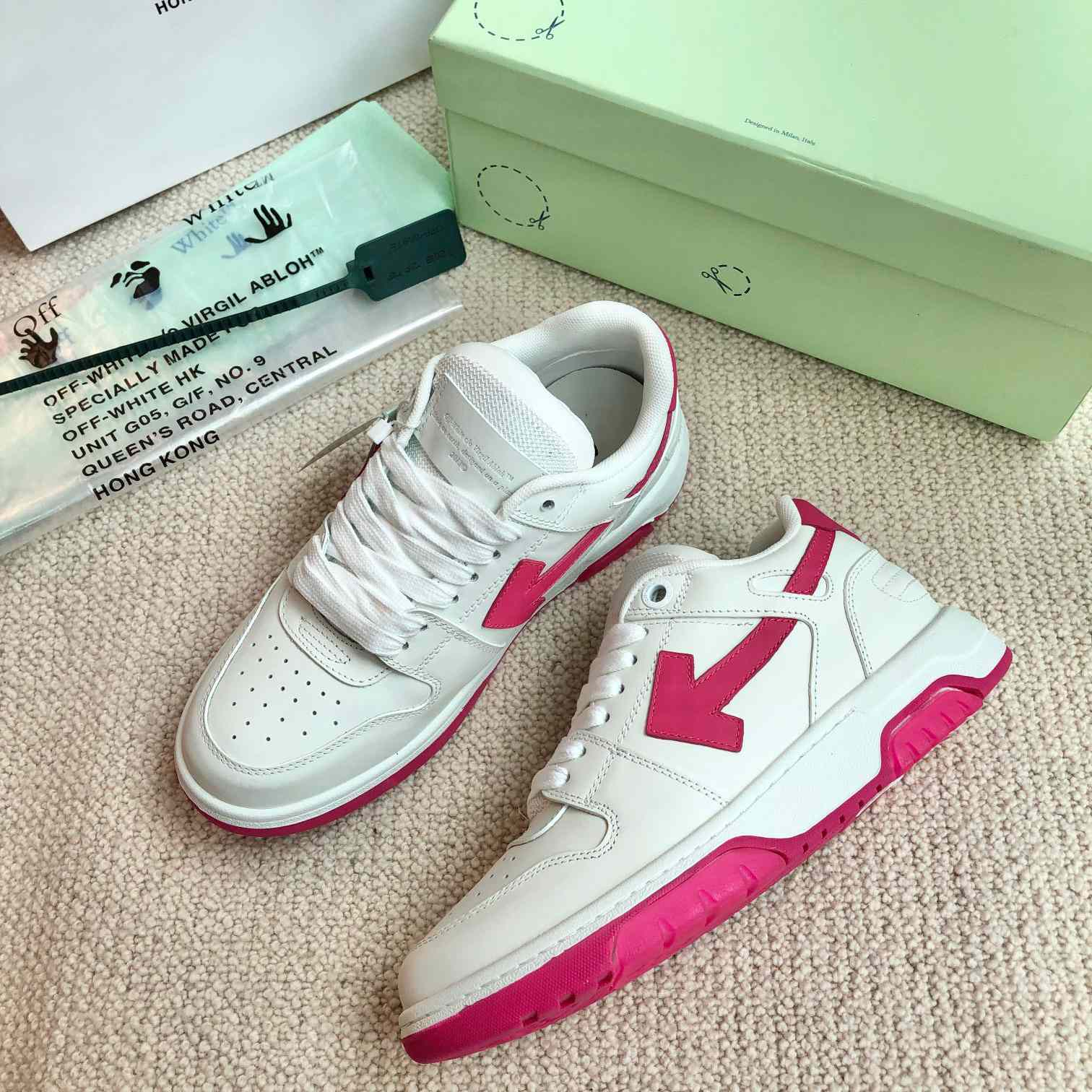 Off White Out Of Office Calf Leather Sneaker - FashionPlug
