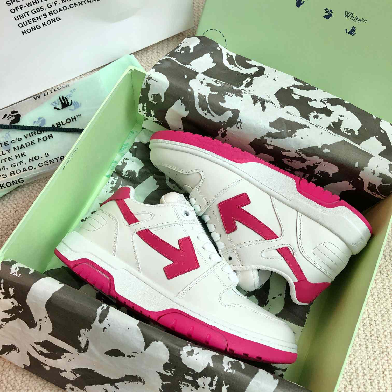 Off White Out Of Office Calf Leather Sneaker - FashionPlug