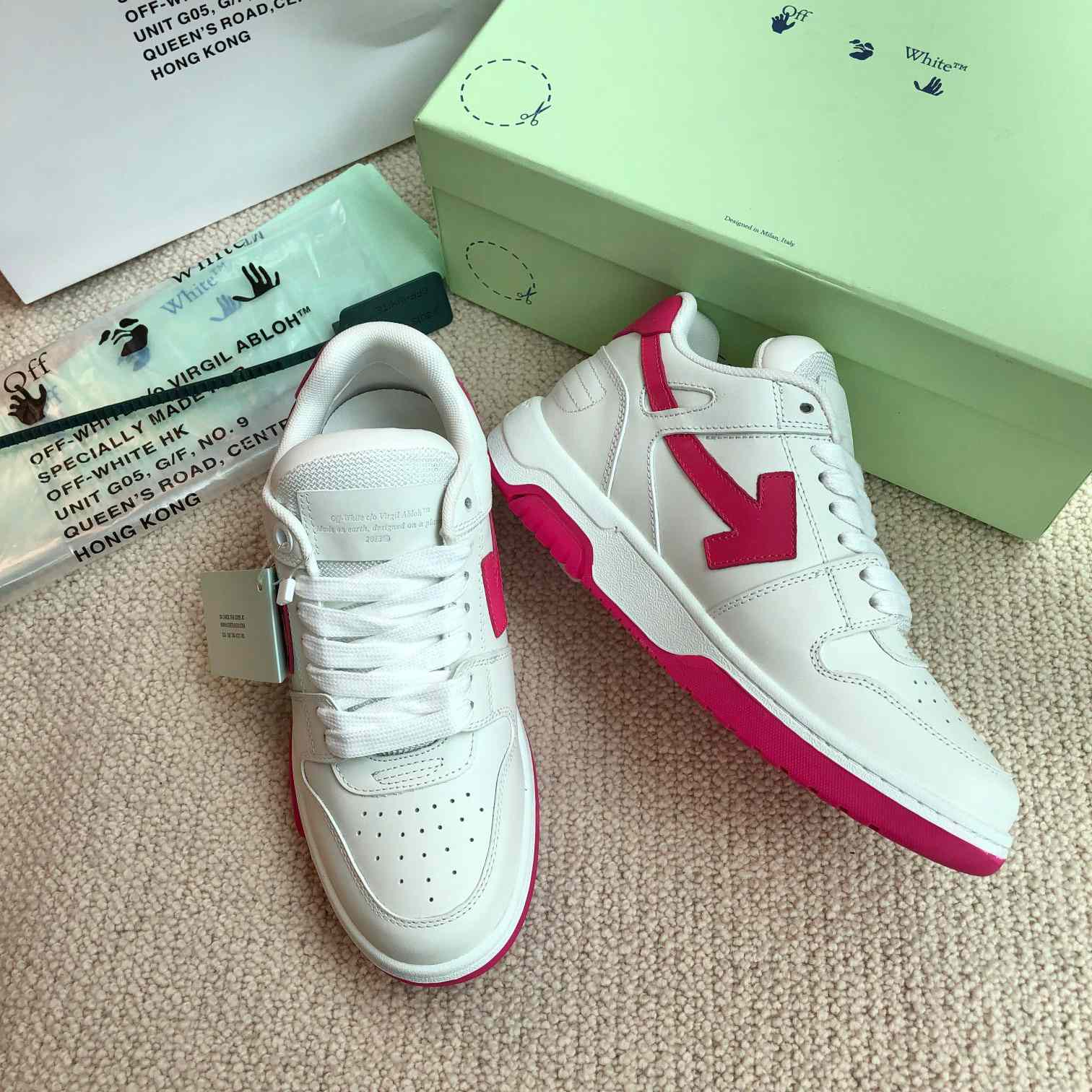 Off White Out Of Office Calf Leather Sneaker - FashionPlug
