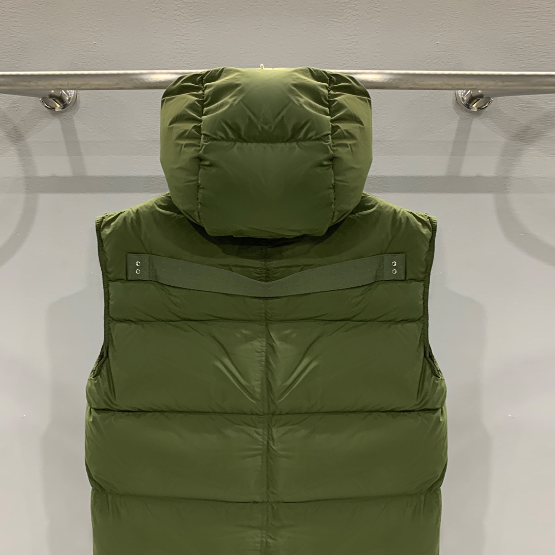 Rick Owens Green Padded Down Vest - FashionPlug