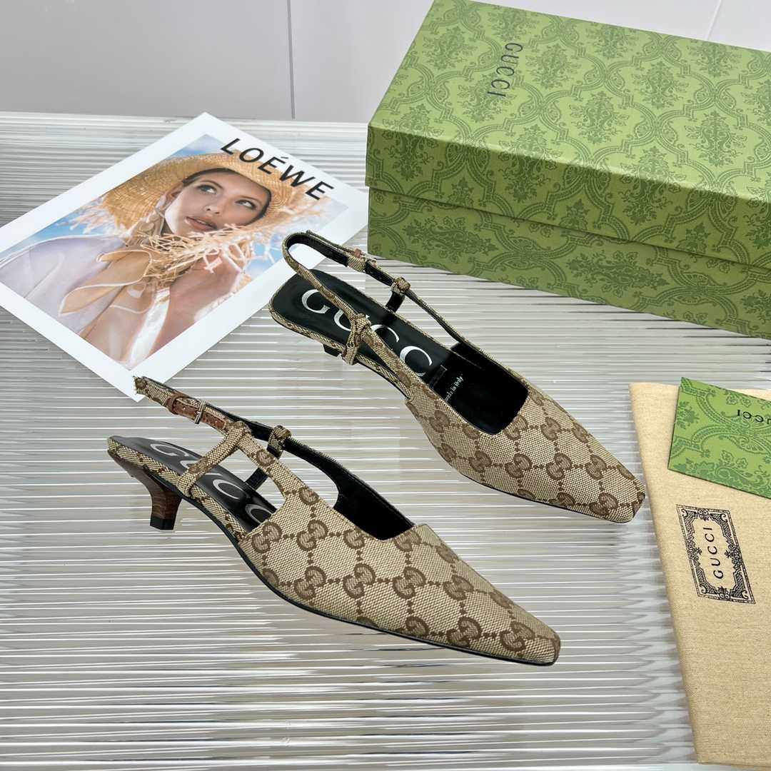 Gucci Women's GG Slingback Pump - FashionPlug