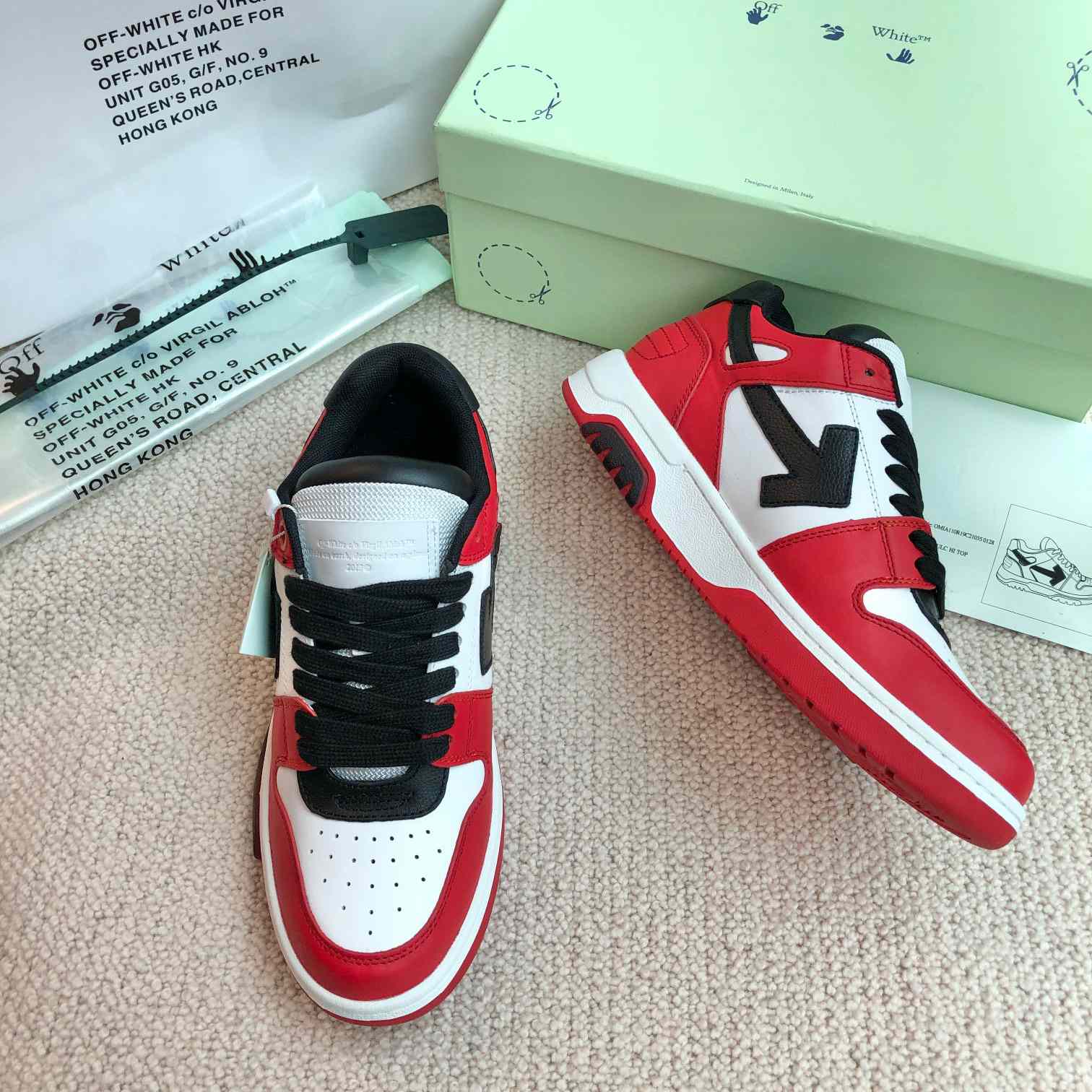 Off White Out Of Office Calf Leather Sneaker - FashionPlug