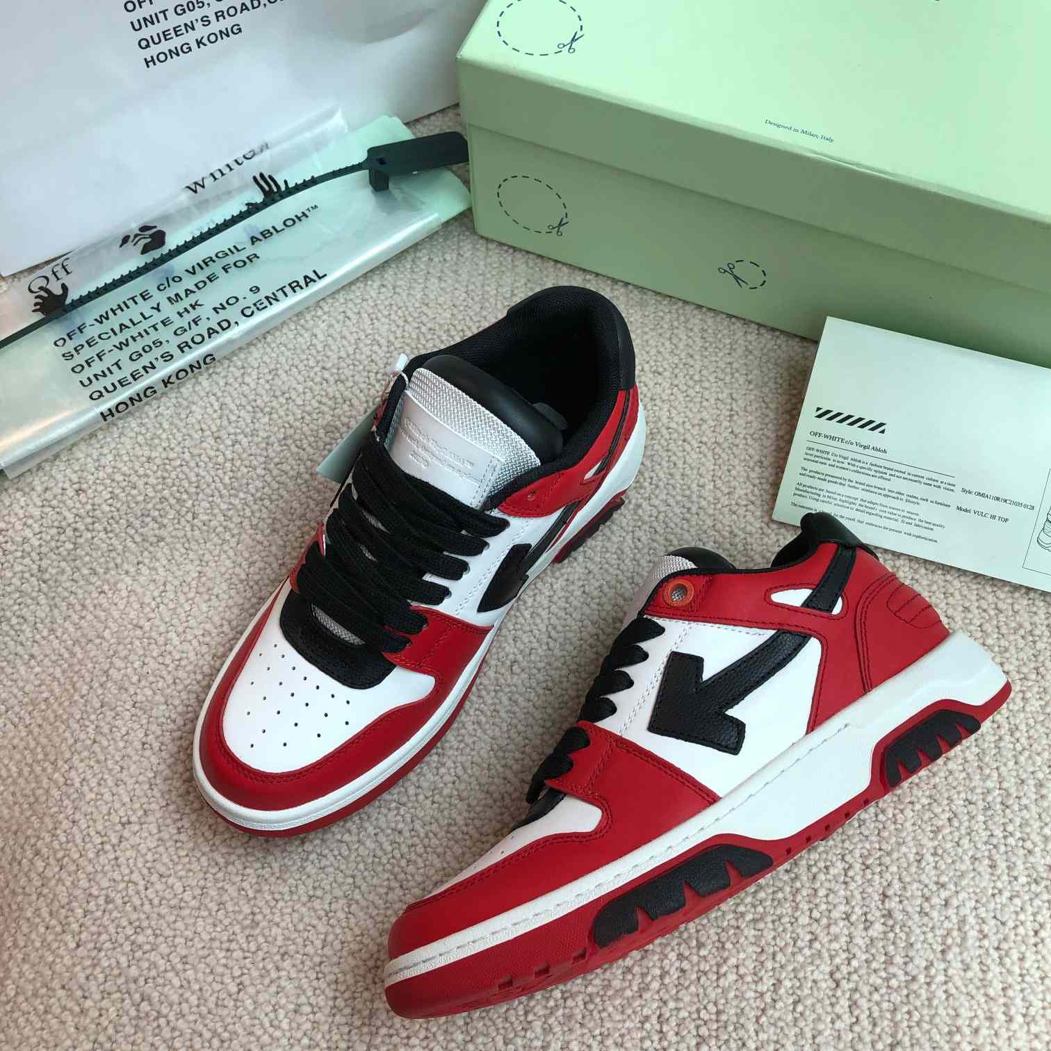 Off White Out Of Office Calf Leather Sneaker - FashionPlug