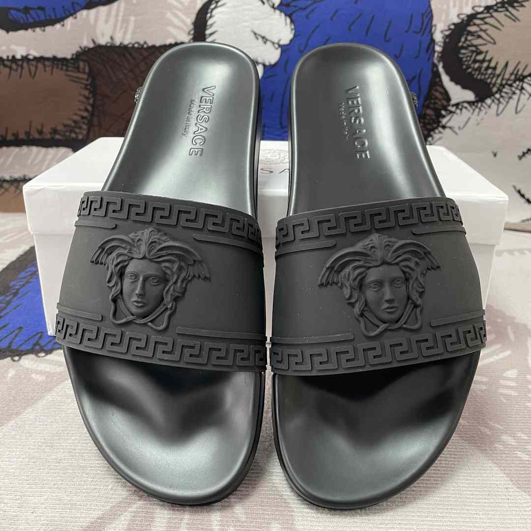 Versace Medusa Slides   - FashionPlug