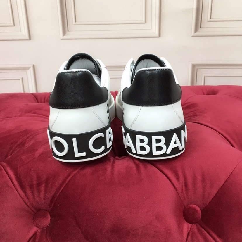 Dolce & Gabbana White Portofino Stars Sneakers - FashionPlug