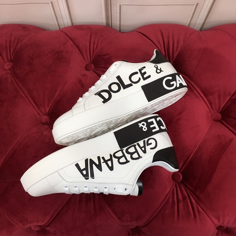 Dolce & Gabbana White Portofino Stars Sneakers - FashionPlug