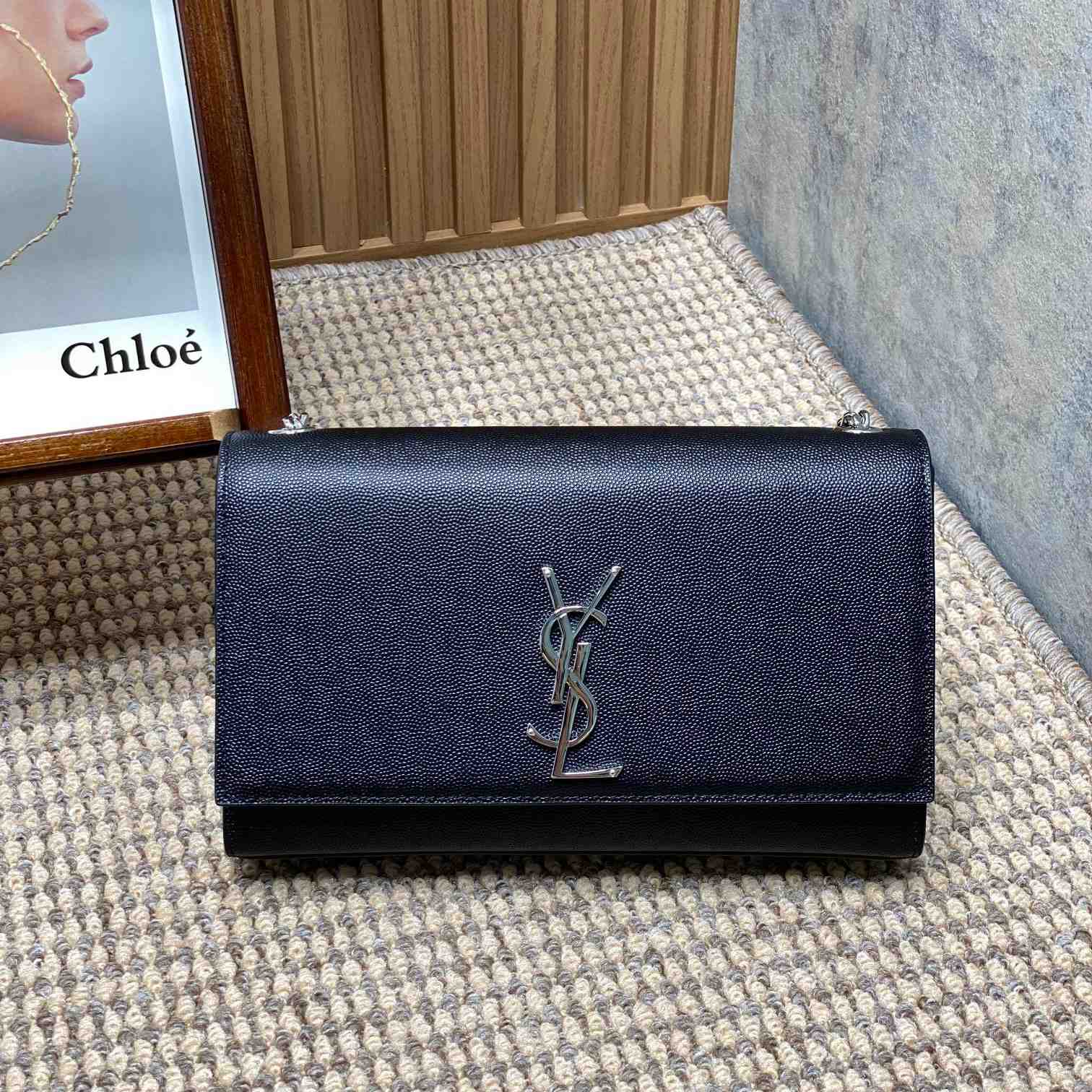 Saint Laurent Kate Medium In Grain De Poudre Embossed Leather  (24*14.5*5.5cm) - FashionPlug