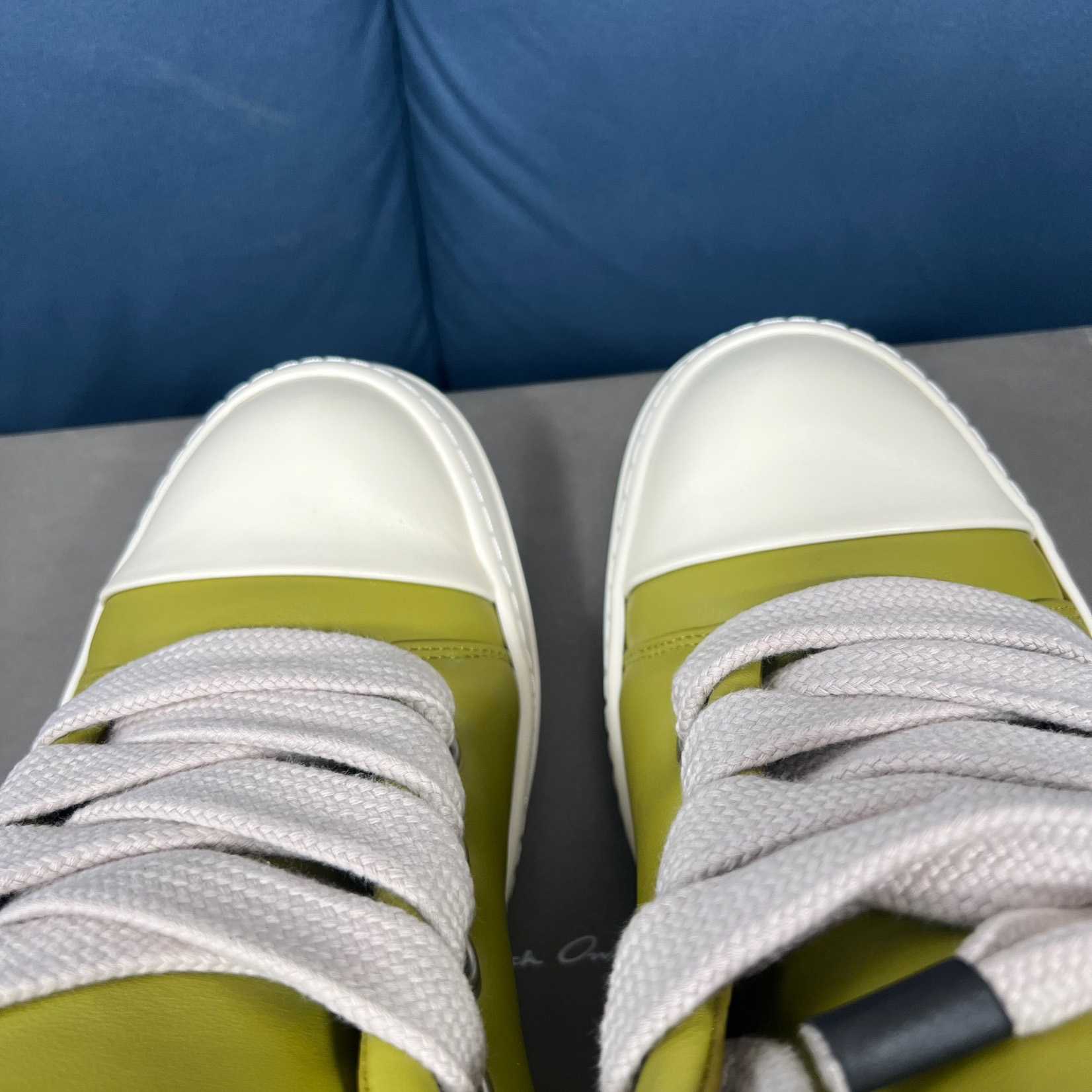 Rick Owens Green Jumbo Lace Padded Low-top Sneakers - FashionPlug