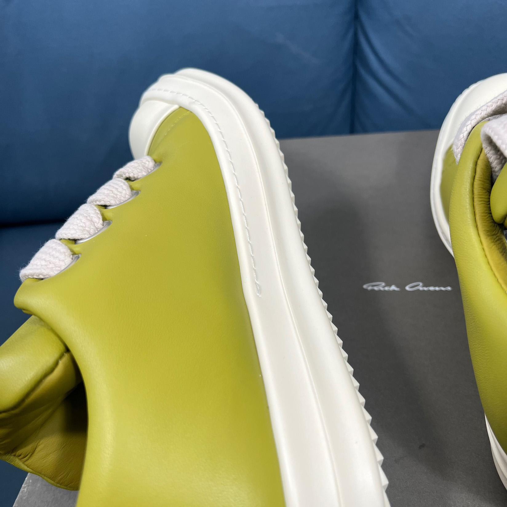 Rick Owens Green Jumbo Lace Padded Low-top Sneakers - FashionPlug