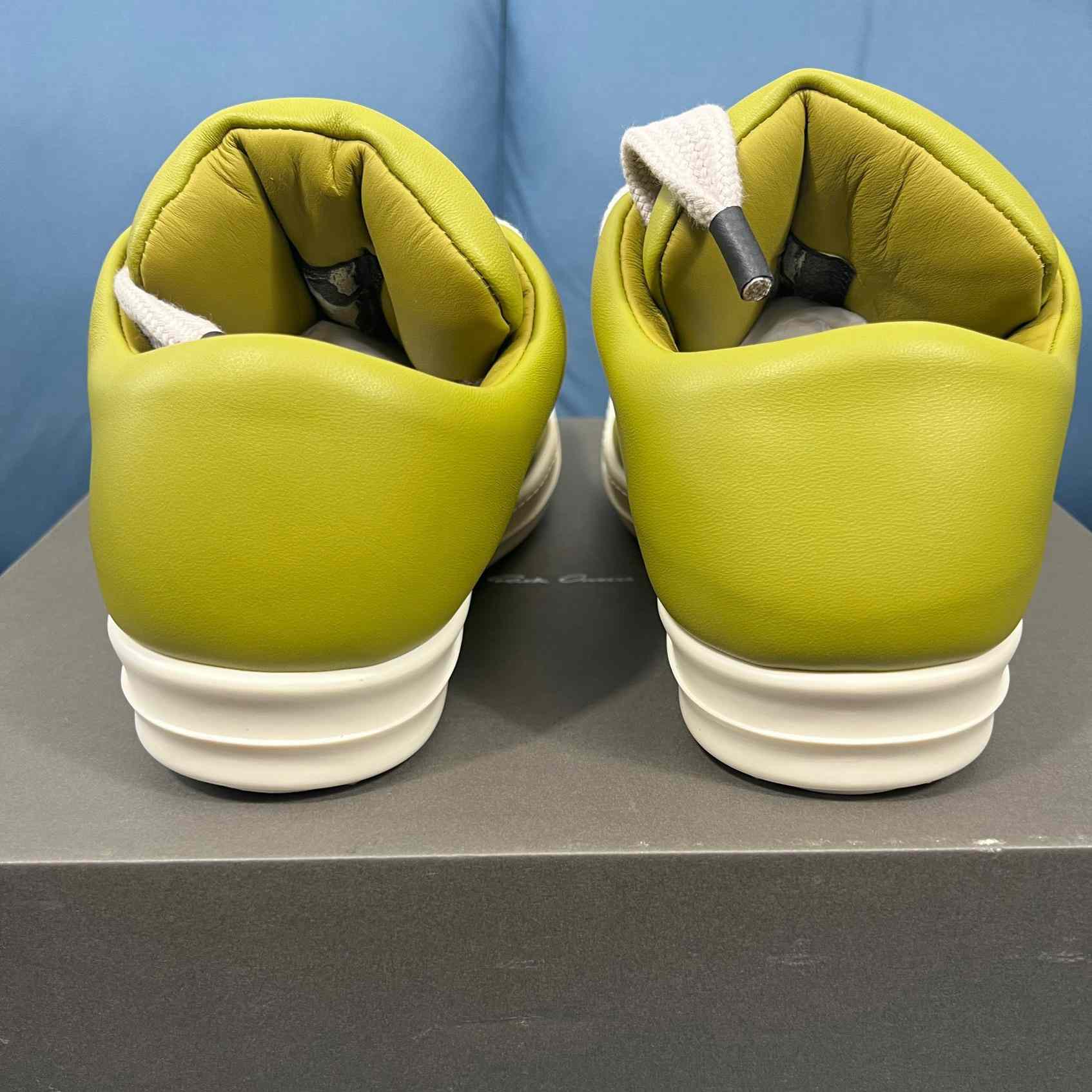 Rick Owens Green Jumbo Lace Padded Low-top Sneakers - FashionPlug