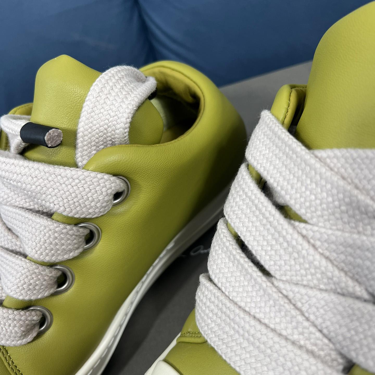 Rick Owens Green Jumbo Lace Padded Low-top Sneakers - FashionPlug