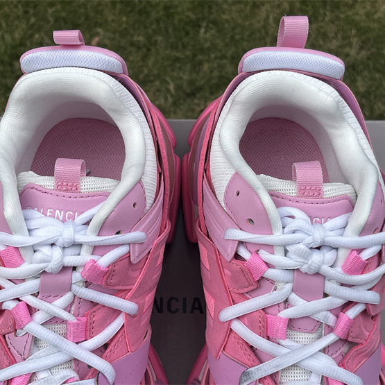 Balenciaga Track Sneaker In Pink Mesh And Suede-like Fabric - FashionPlug