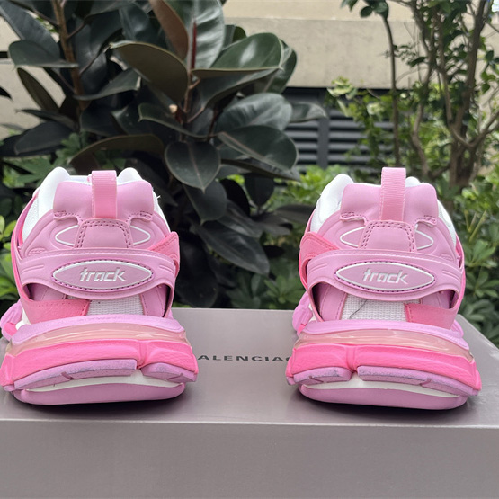 Balenciaga Track Sneaker In Pink Mesh And Suede-like Fabric - FashionPlug