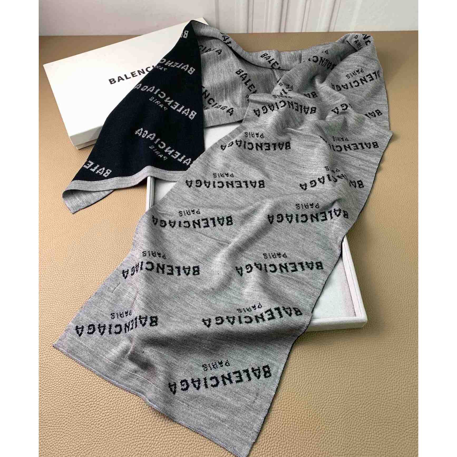 Balenciaga Allover Logo Scarf - FashionPlug