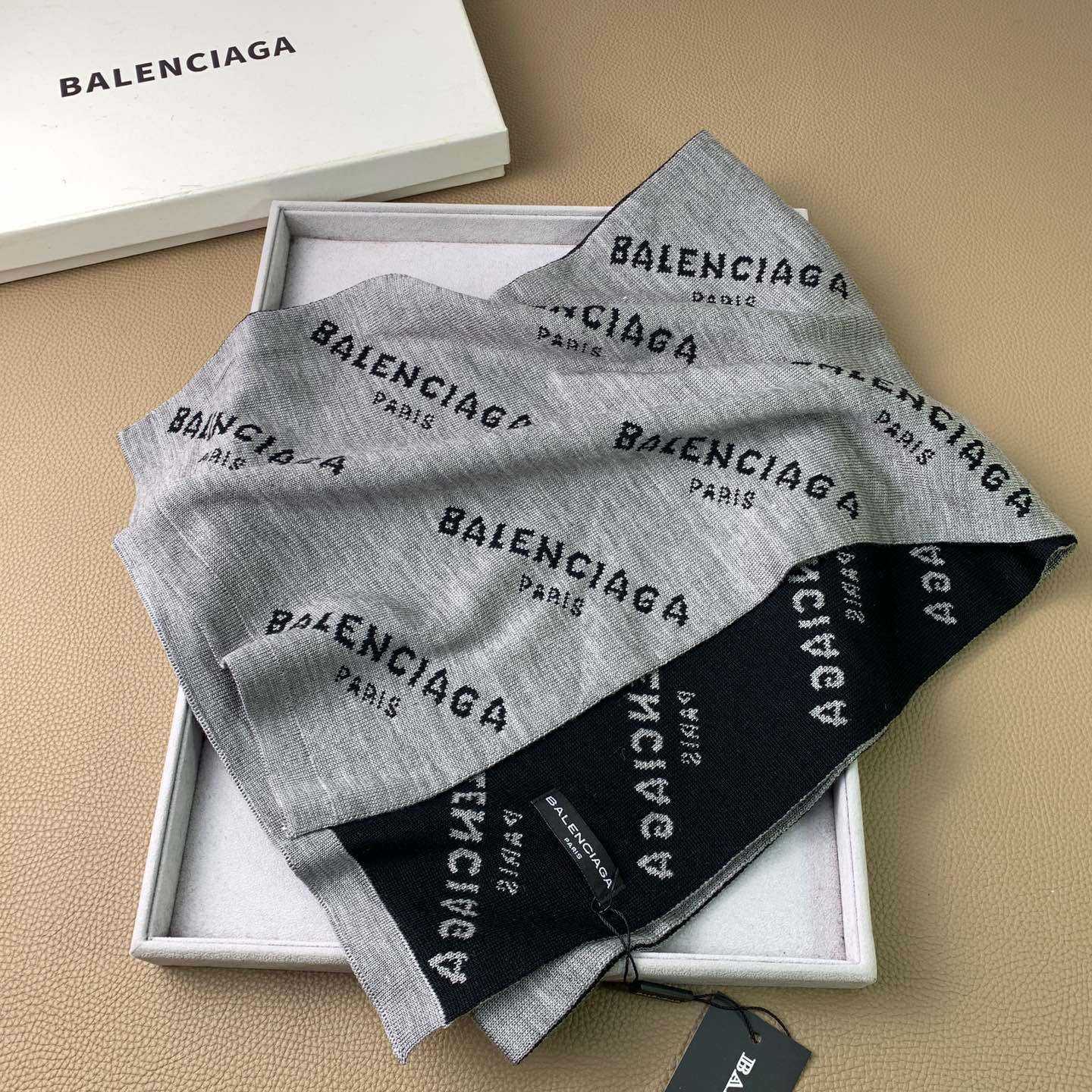 Balenciaga Allover Logo Scarf - FashionPlug