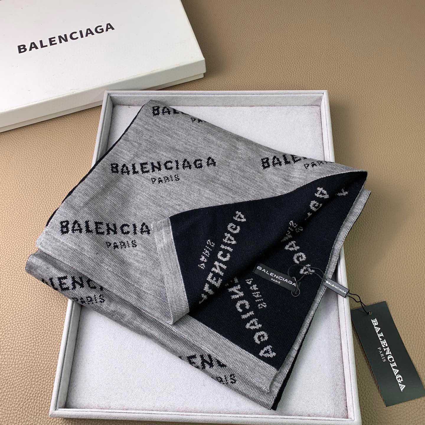 Balenciaga Allover Logo Scarf - FashionPlug