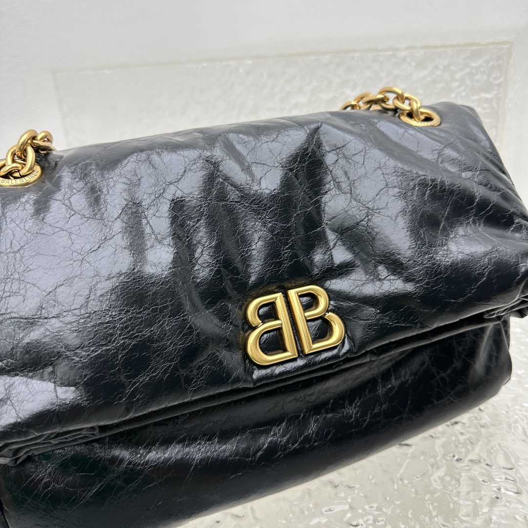 Balenciaga Monaco Small Chain Bag In Black - FashionPlug
