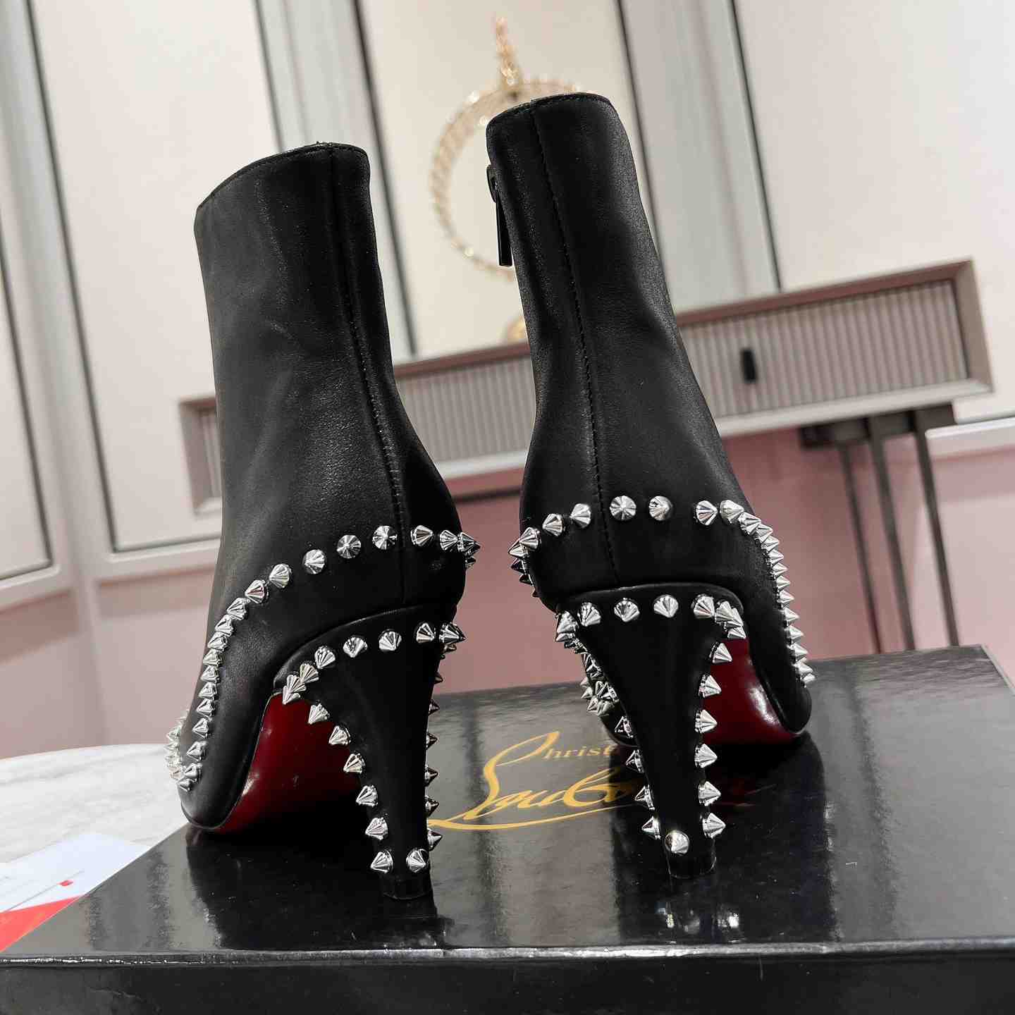 Christian Louboutin Vidura 85MM Leather Booties - FashionPlug