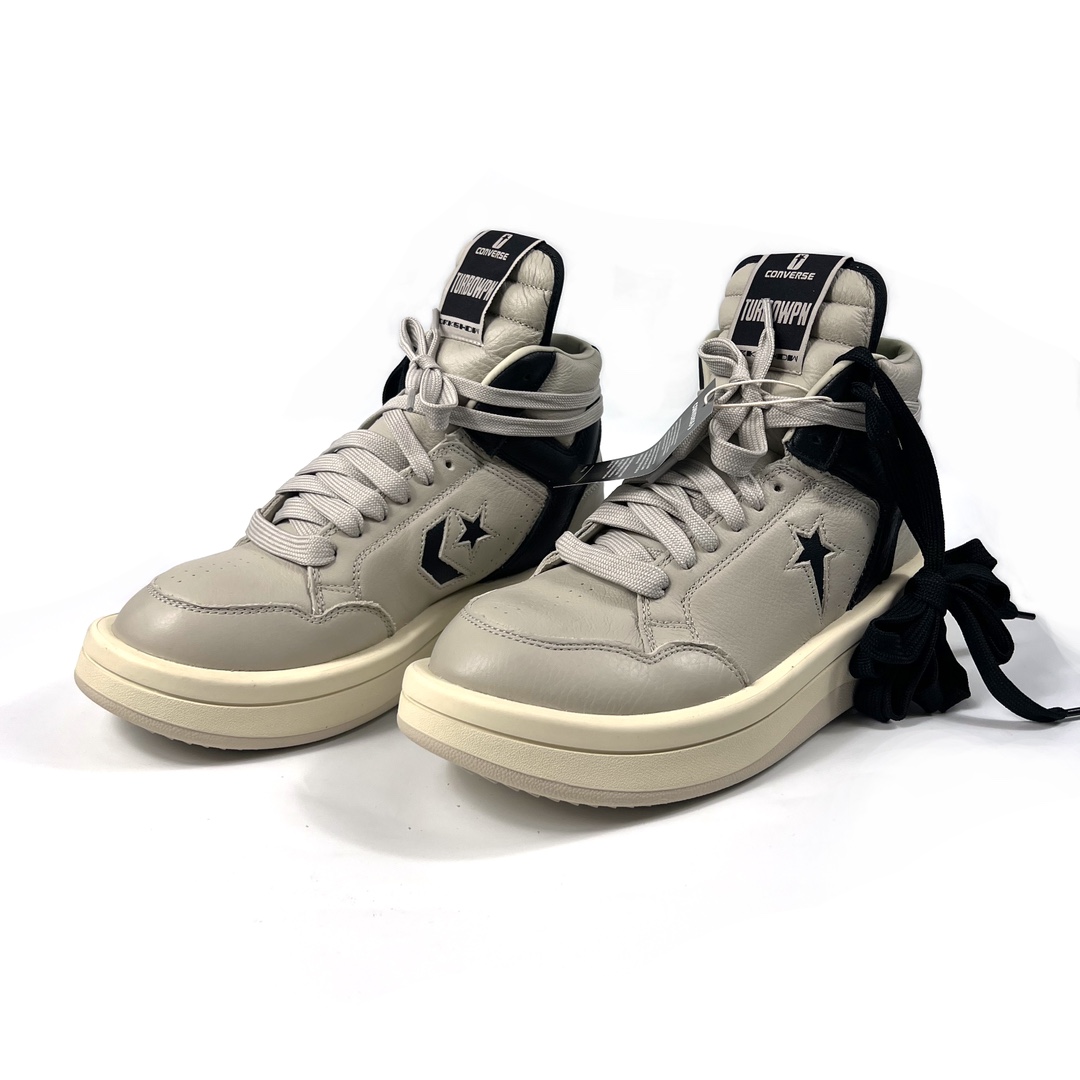 Rick Owens Drkshdw x Converse TurboWPN Leather Sneakers - FashionPlug