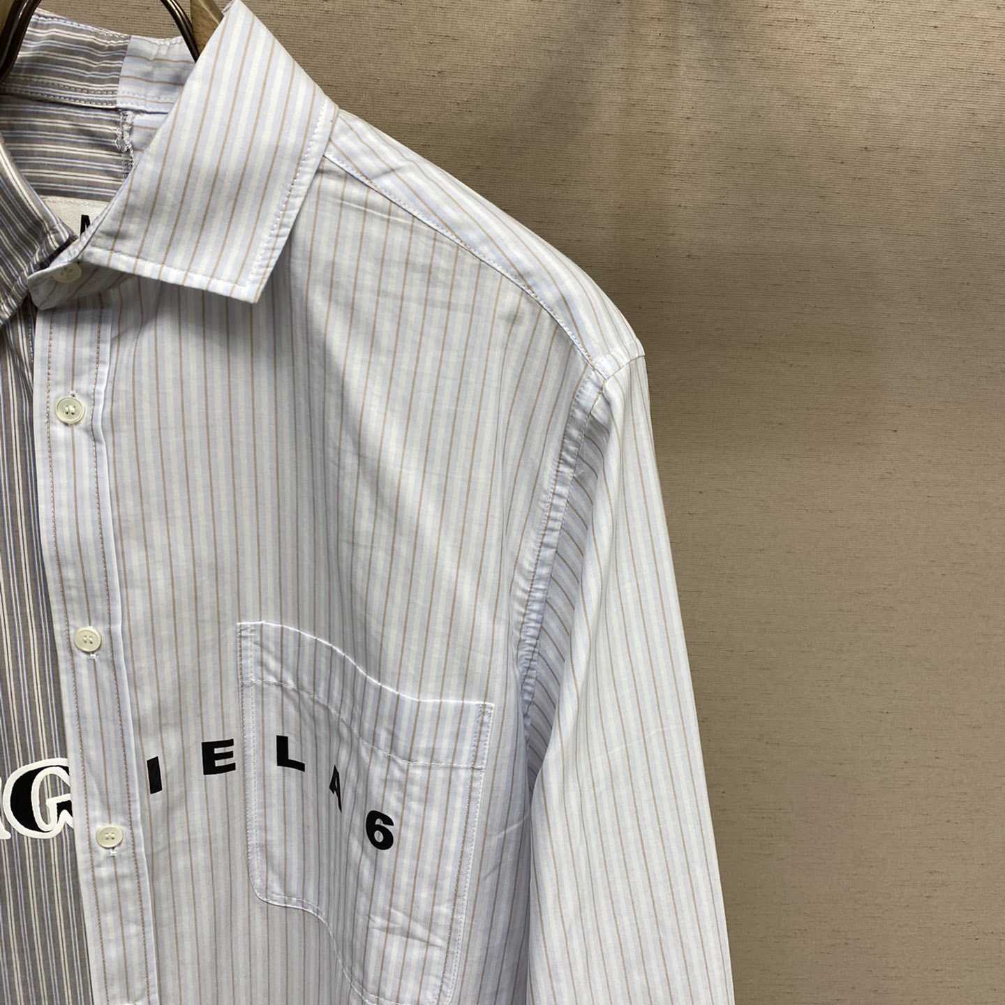 Maison Margiela Logo-print Asymmetric Shirt - FashionPlug