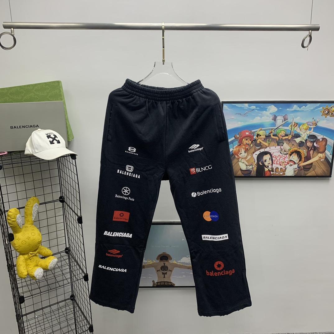 Balenciaga Top League Baggy Sweatpants In Black - FashionPlug