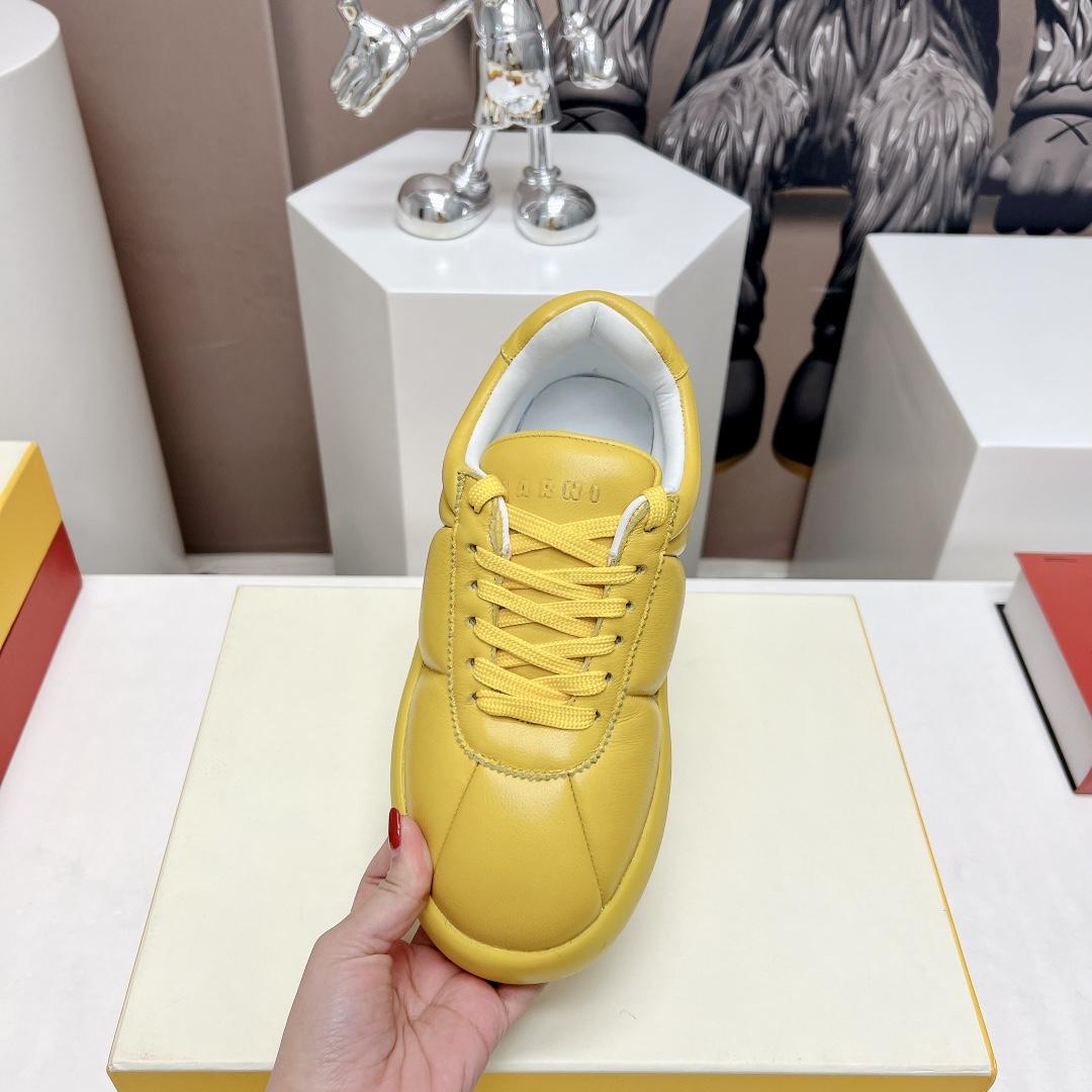 Marni Yellow Leather Bigfoot 2.0 Sneaker - FashionPlug